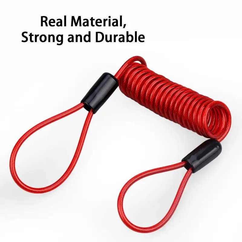 1.2m Safety Disc Brake Helmet Wire Bicycle Lock Rope Anti-theft Security Reminder Motorcycle Alarm Bold Spring Cable