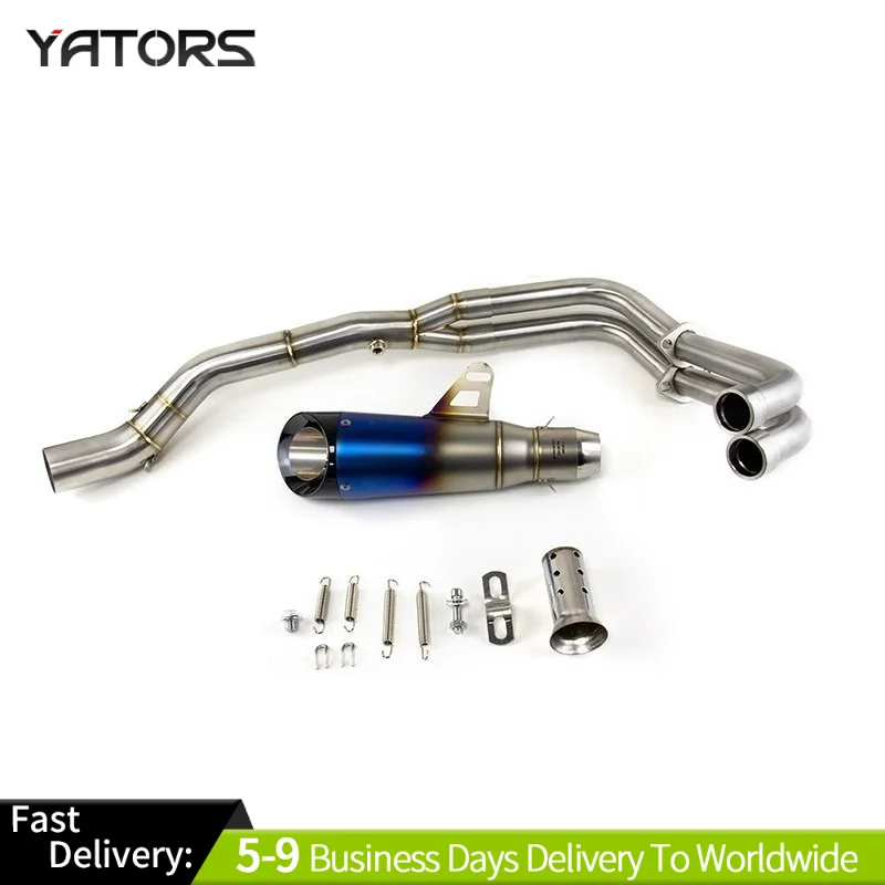 

For Yamaha YZF R3 2015-2025 MT-03 Whole System Blue Muffler Exhaust Header Pipe Exhaust Systems Exhausts Pipes