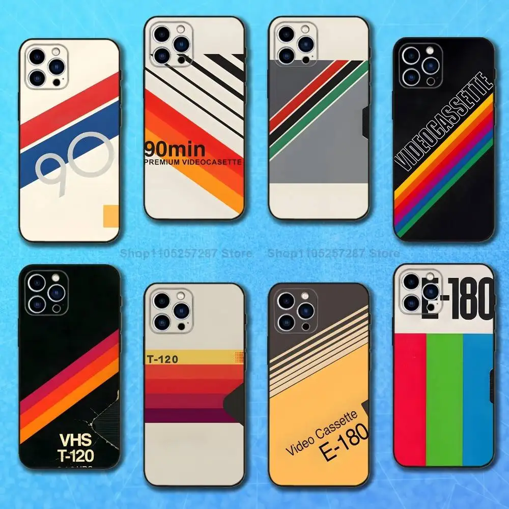 

Retro Art VHS Tapes For iPhone 12,14,13,15,8,7,16,11,17,X,Mini,Plus,Pro,XR,SE,XS,Max,Soft Silicone Black Case