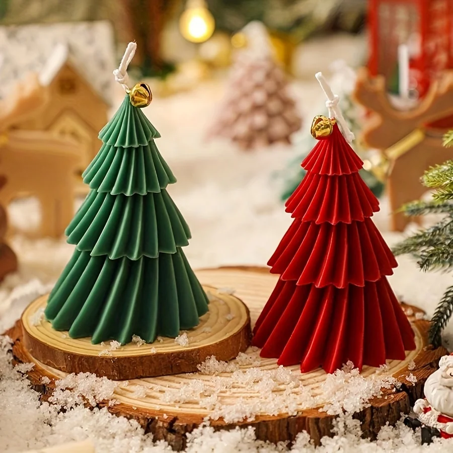 

Christmas Tree Candle Silicone Mold DIY Gypsum Cement Christmas Tree Shape Silicone Resin Mold