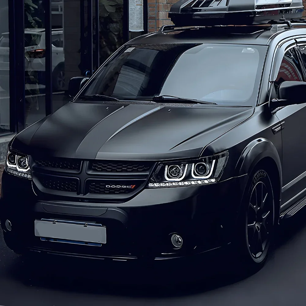 

Автомобильные фары для Dodge 2009-2018 Journey JCUV, светодиодные автомобильные передние фонари в сборе, обновленный дизайн с двумя U-образными линзами для проектора, аксессуары