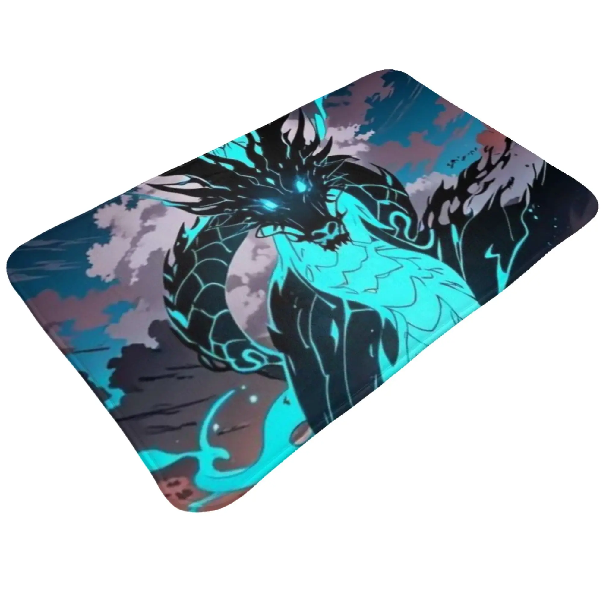 Cyan Dragon Boy Reflection Anime Art Non-slip Mat Living Room  Welcome Doormat Home Decoration