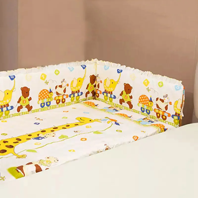 1Piece Cartoon Newborn Bed Bumper 180x28CM Baby Cot Thicken Bumper Anti-collision High Elastic Cotton One-piece Crib Bumper