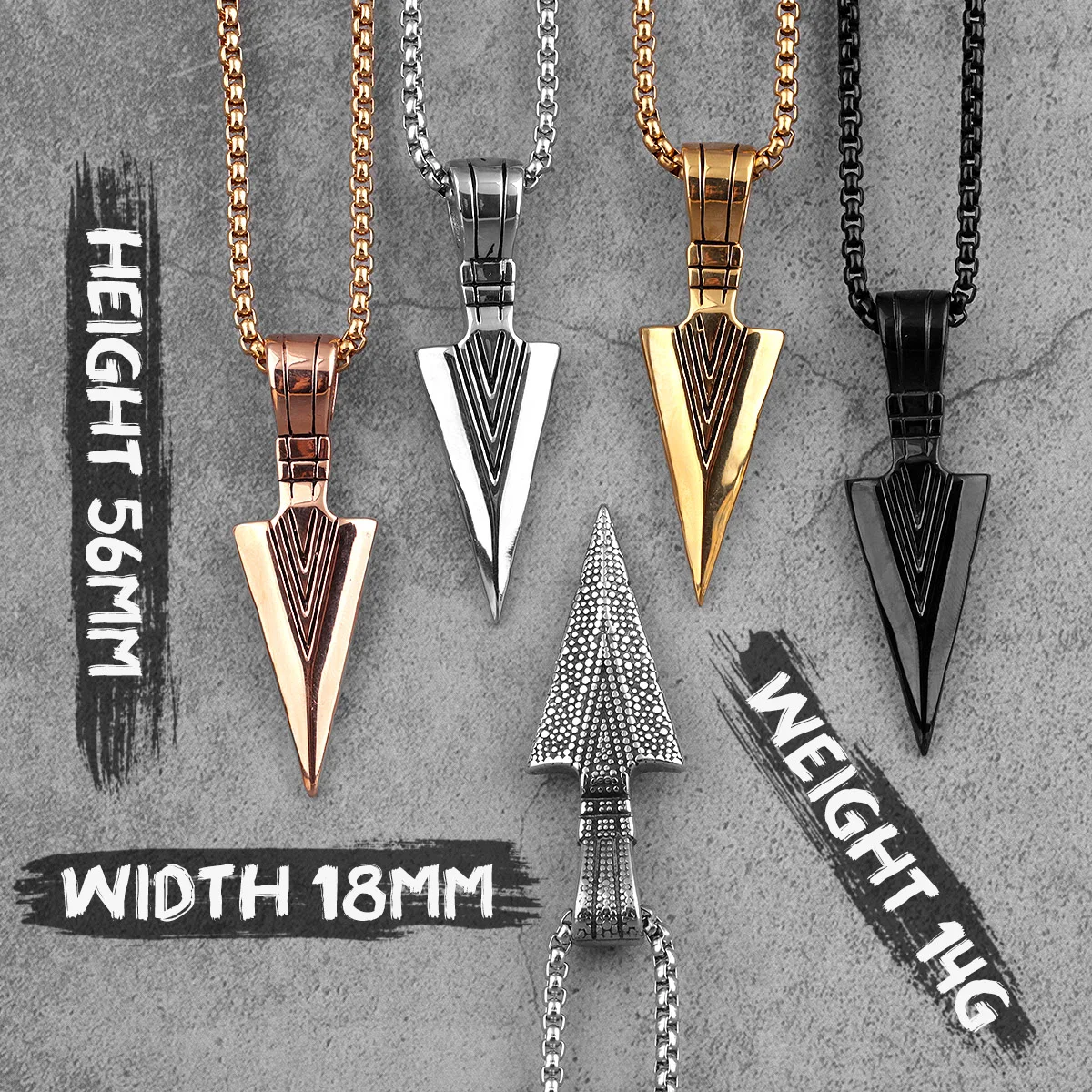 Spartan Spearhead Long Men Necklaces Pendants Chain Punk for Boyfriend Male Stainless Steel Jewelry Creativity Gift