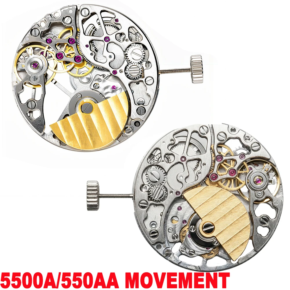 

5500A/550AA Automatic Mechanic Movement 33 Jewels Movement Hollowed Out Hand-Winding Watch Movement Watch Repair Accessories