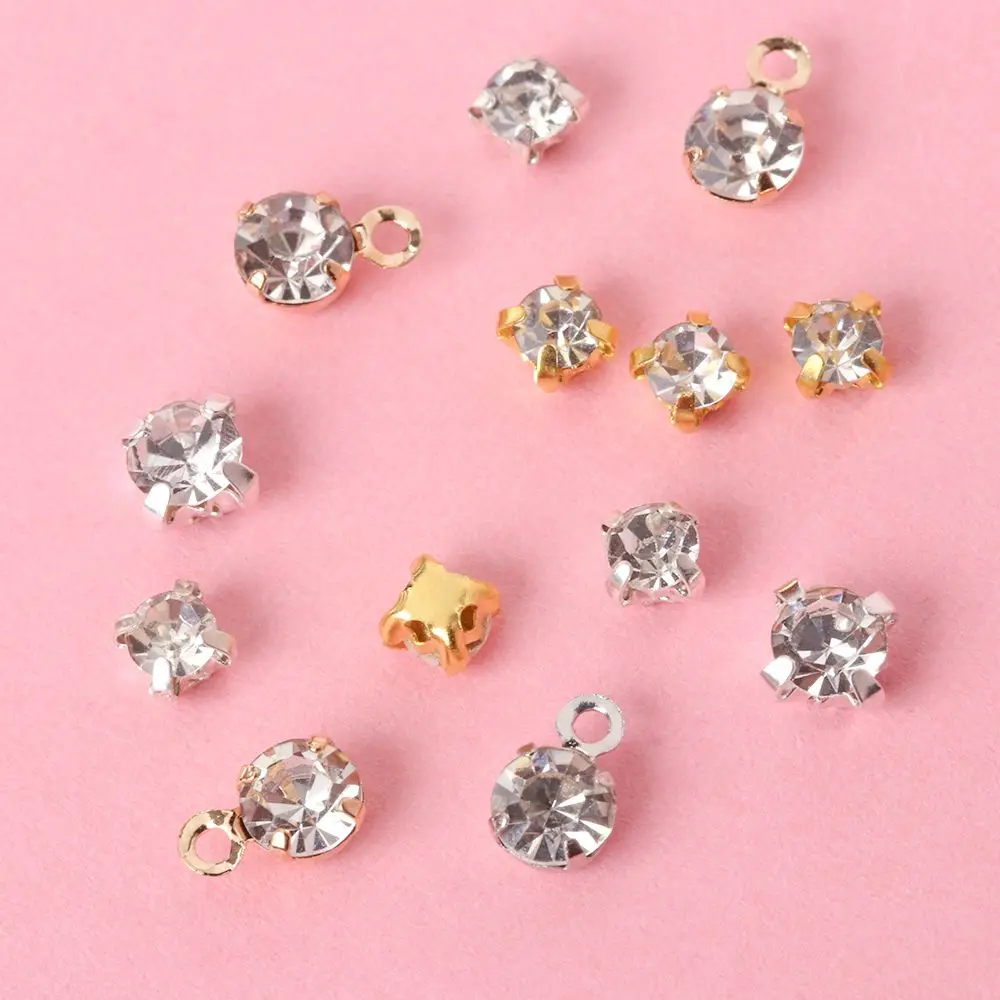50pcs High Quality Patchwork Decoration Craft Sewing Buckle Rhinestone Buckles DIY  Clothes  Buttons Mini Button