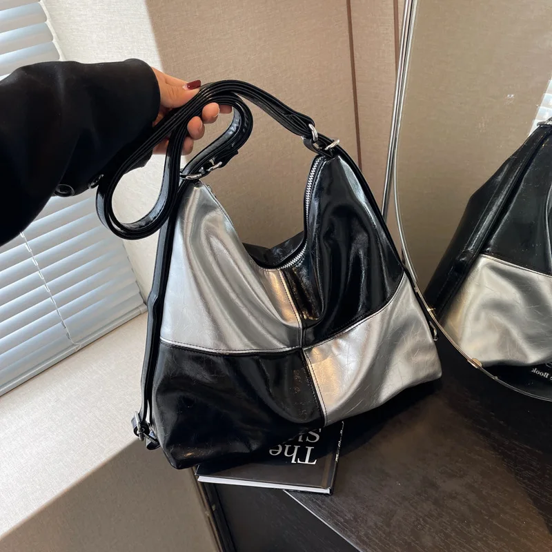 

2025 New Colorblock Tote Bag - Women's Summer Shoulder Bag, Crossbody & Underarm Wear, Spacious & Lightweight