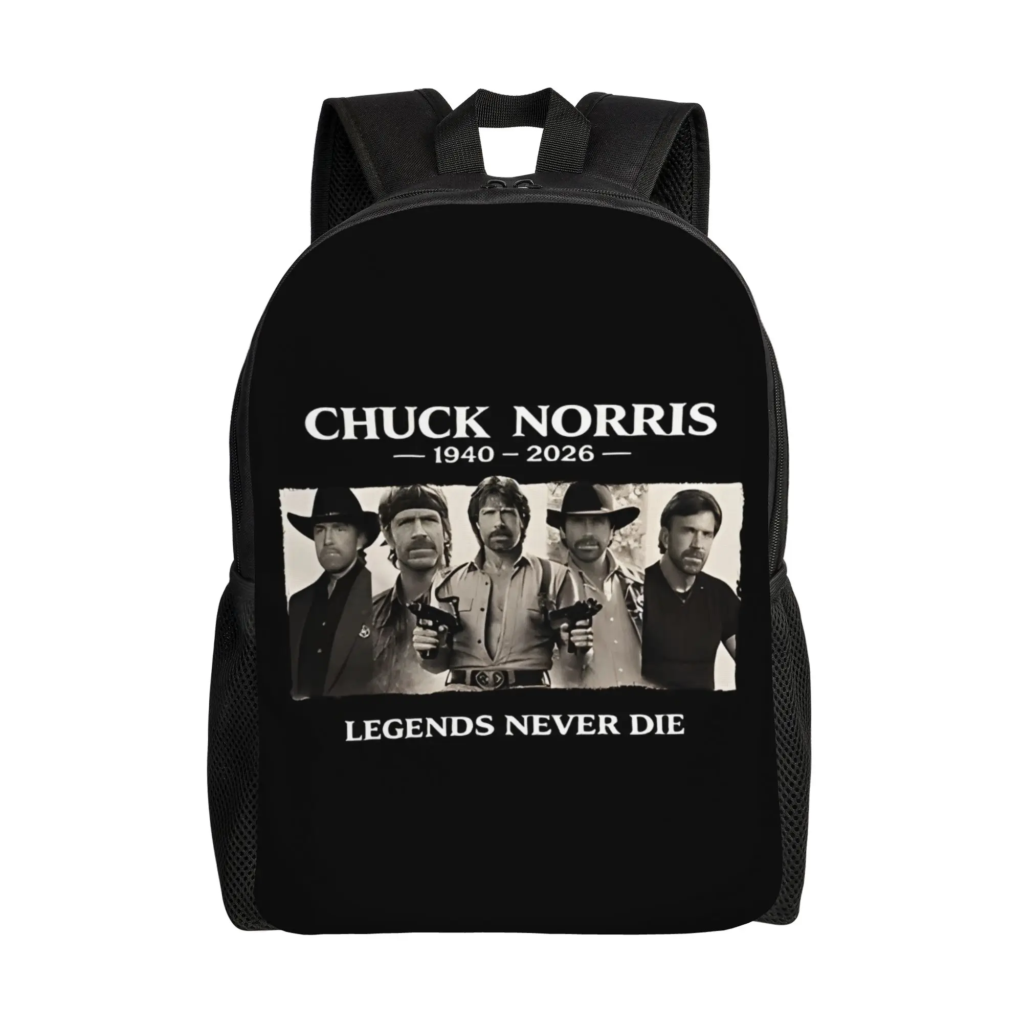 Back to school season Legens Never Die, Chuck Norris, Legendary Tough Guy 1 Rucksack Chuck Norris Students Light Backpack