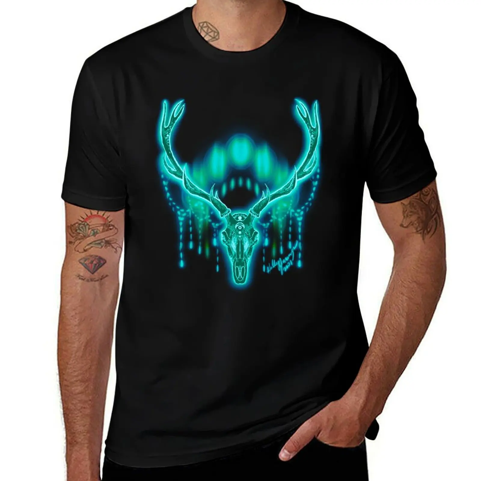 Teal Deer T-Shirt Big and Tall Basic Tee Shirt T-Shirt