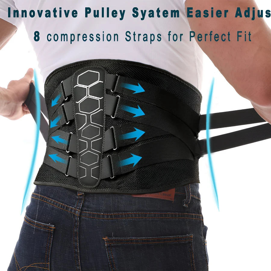 Lower Back Brace,for Men & Women with Lumbar Pad,Back Brace for Lower Back Pain Relief for Home & Lifting at Work