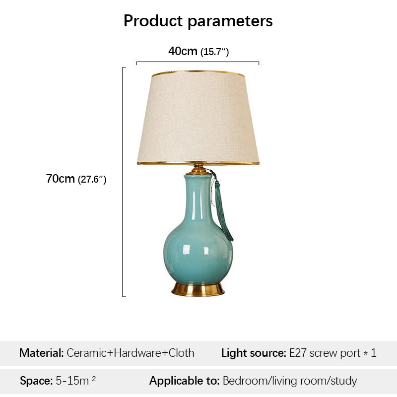 Modern Ceramic Table Lamp Light Emitting Diode Creative Simple Bedside Table Lamp