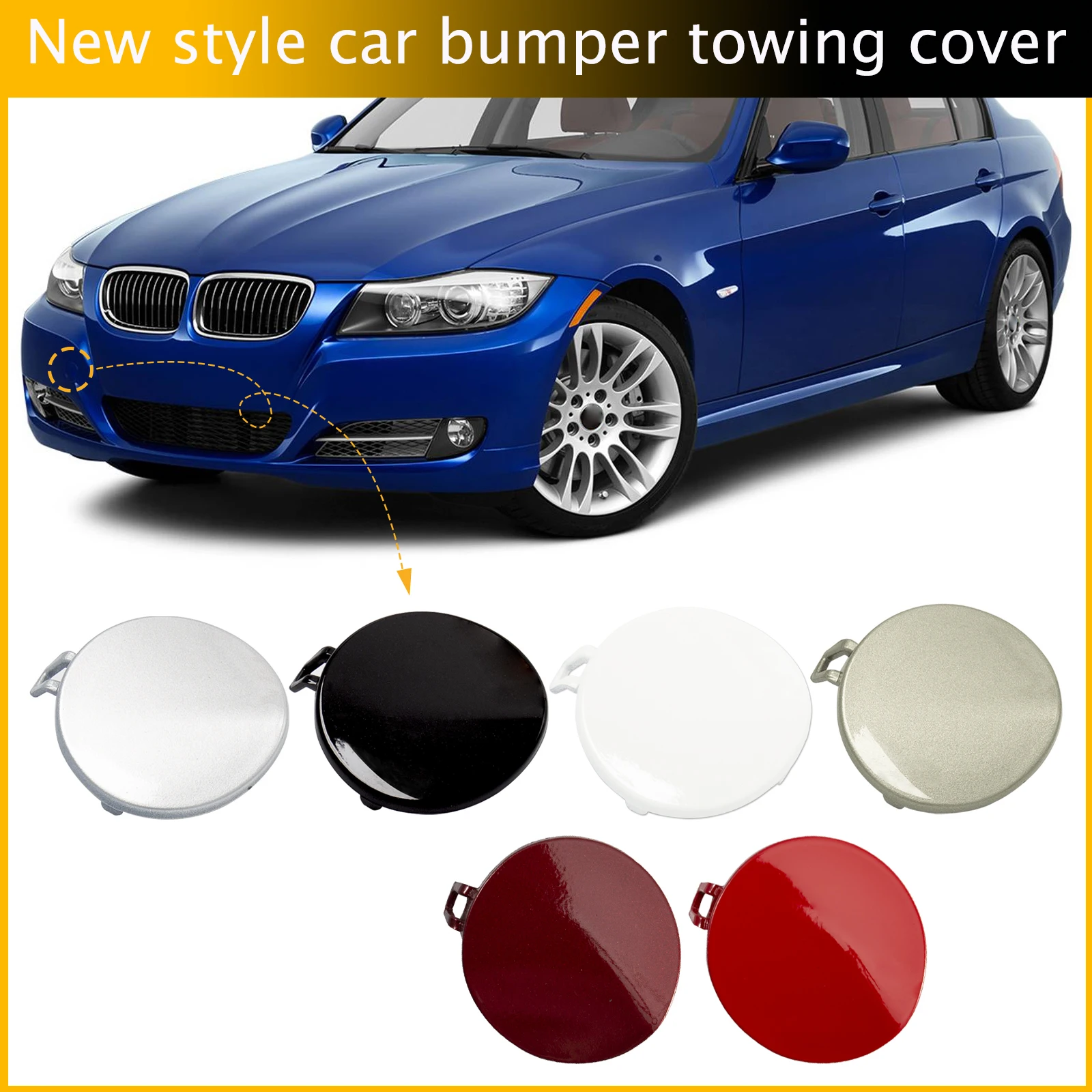 

Front Bumper Tow Hook Cap Towing Eye Cover For BMW 3 Series E90 E91 328I 335I 2009-2011 51117207299 821935A Car Accessories