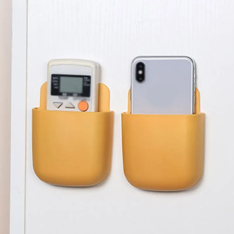 Wall Mounted Storage Box Remote Control Storage Organizer Case Mobile Phone Plug Holder Stand Rack storage gray wall hanging