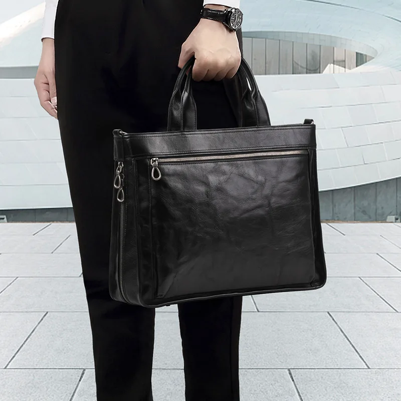 정품 메신저 백 남성 가죽 크로스바디 서류가방 소가죽 럭셔리 서류가방 대용량 남성 핸드백 서류가방