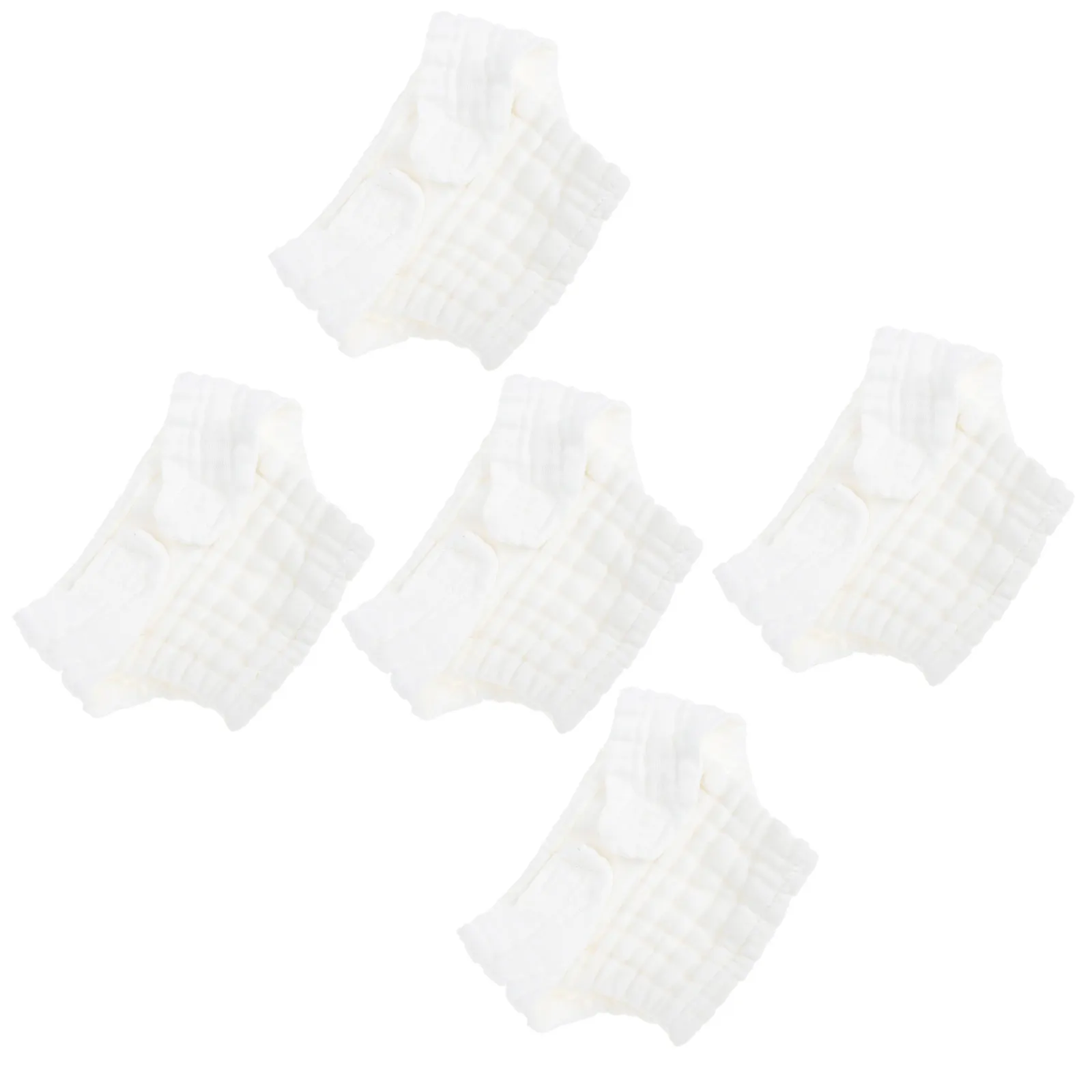 5Pcs Washable Cloth Diapers for Newborns Reusable Cotton Baby Diaper Pants PVC Moisture Barrier Overnight Dry Leak Resistant