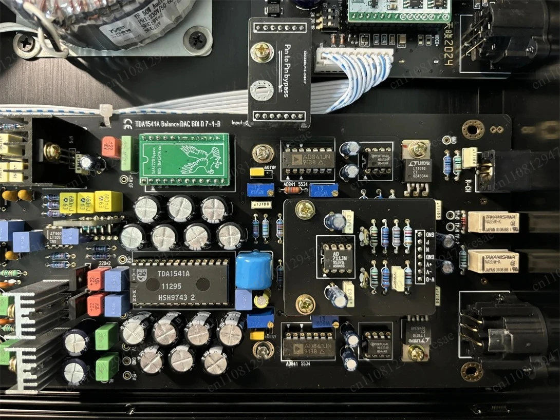 High-end TDA1541*2 DAC Decoders, 2*SAA7220PC+CS8412,Support External Clocks,11.2896MHz&12.288MHz,AES+USB+Coaxial,Fiber optic