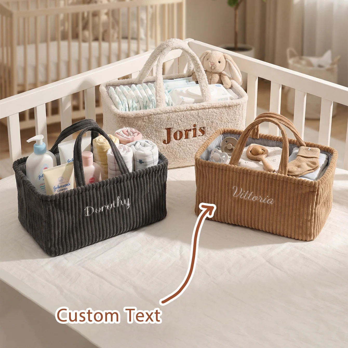 

Personalized Embroidered Storage Bin | Multi-Purpose Organizer for Desktop Toys, Clothes & Sundries