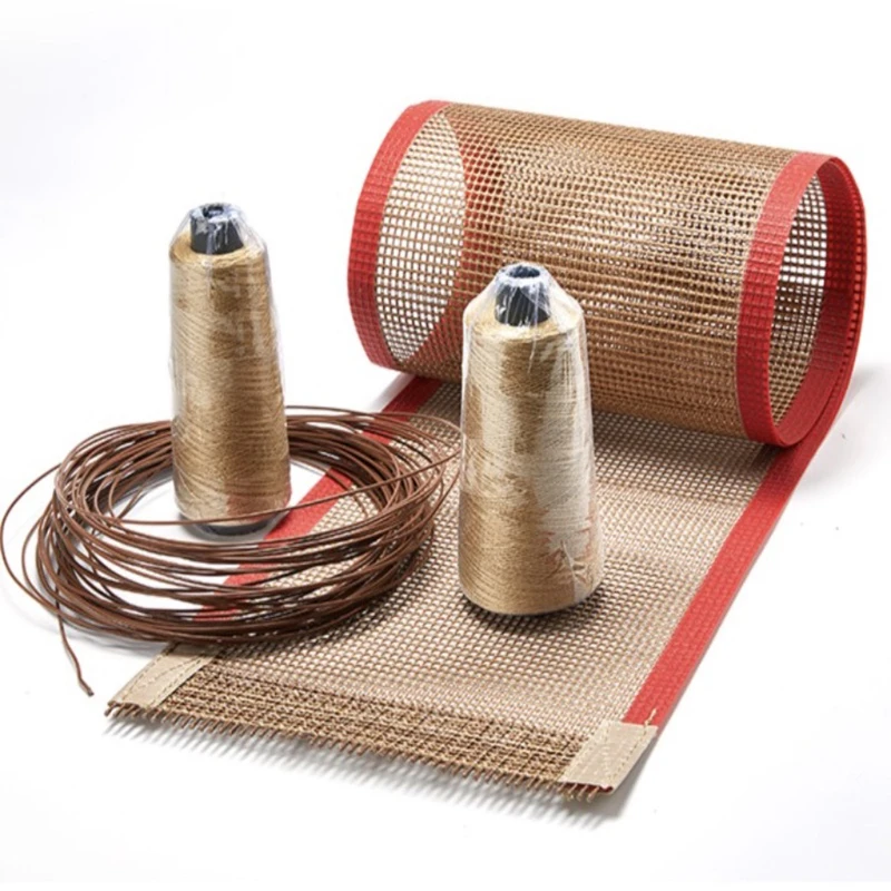 Length:3260mm Width:350mm Grid:4x4mm High Temperature Breathable Mesh Belt Conveyor For UV Screen Printing Machine