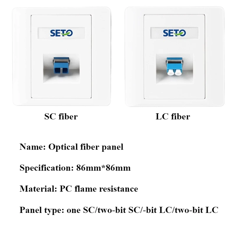 النوع 86 مقبس شبكة لوحة الألياف الضوئية LC/SC بمنفذ واحد ومزدوج