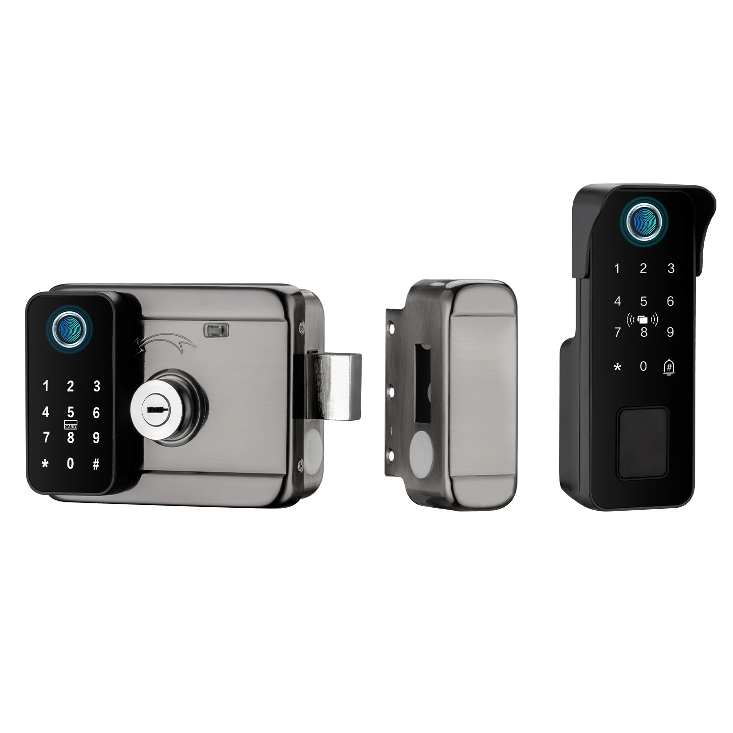 Tuya Waterproof Smart Door Lock Fingerprint Outdoor Garden Remote Control APP Card Digital Code Electronic Double Rim Lock