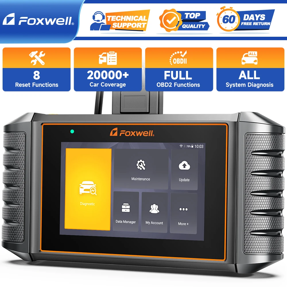 FOXWELL NT726 Professional OBD2 Car Scanner All System Diagnostic Scan Tool 12+ Reset Bidirectional Control OBD Auto Code Reader