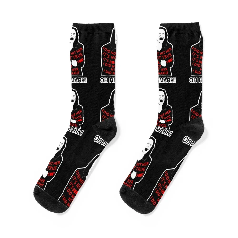 

I Did Not Hit Her Oh Hi Mark Tommy Wiseau the Room Quote Socks new year cycling custom warm winter Designer Man Socks Women's