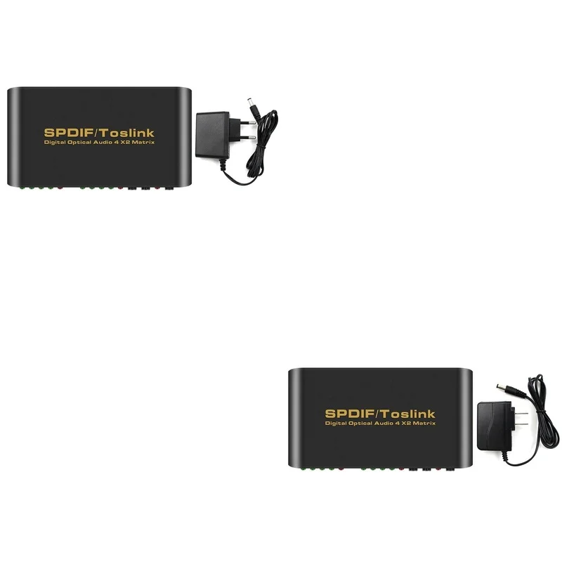 DT21 Spdif Toslink Digital Optical Audio True Matrix 4x2 Switch Switcher Splitter 4 In 2 Out for Dolby LPCM2.0 DTS Home Theater