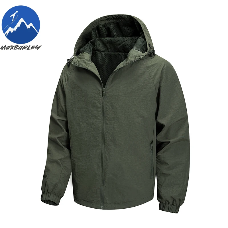 Maxbarley Urban Outdoor Jacket Men Fashion Casual Hooded Waterproof Windbreaker 2025 New Autumn Hiking Adventure Rainproof Coat