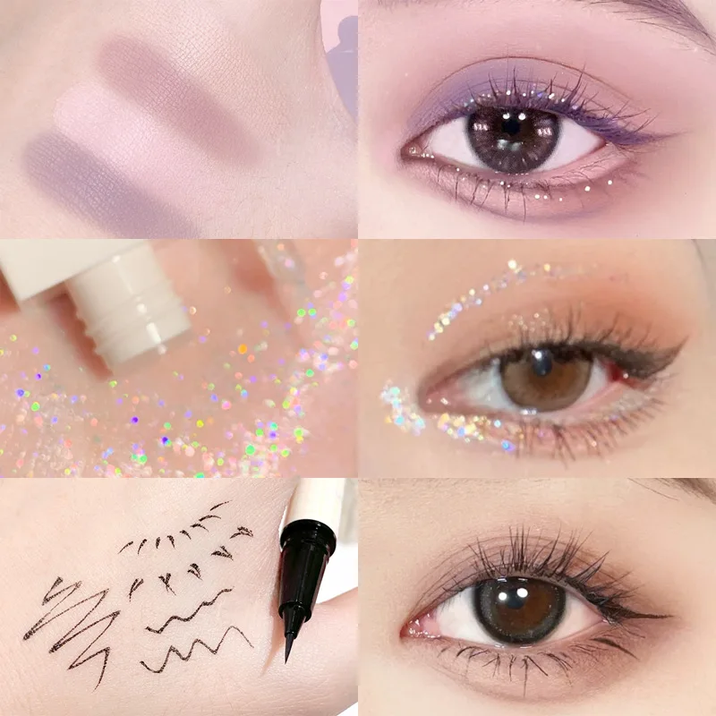 XiXi Fun Puzzle trucco confezione regalo bassa saturazione opaco diamante schiacciato ombretto liscio Eyeliner liquido ombretto Set