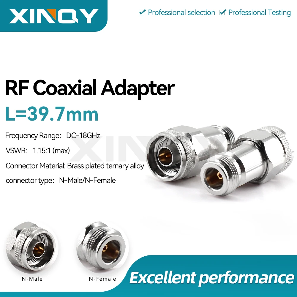 XINQY N-Type Coaxial Adapter, DC-18GHz, Low VSWR, Male to Female, Network Analyzer Connector