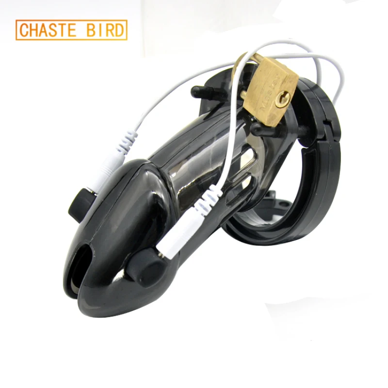 CHASTE BIRD Standard Cage Male Electro Chastity Device (ECB) Shock Belt Cock Penis Lock Plastic Adult Sleeve Sex Toys A191