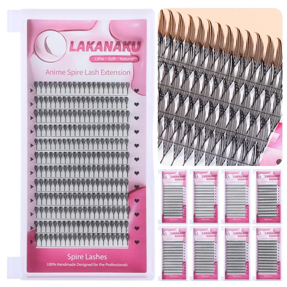 New 12 Rows Cluster Lashes Kit Single Cluster Comic Spire False Eyelashes C/D Curl Individual Lashes Eye Makeup Tools