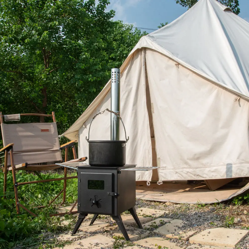 

STLFModern Design Foldable Outdoor Wood-Burning Stove Free-Standing Installation for Camping Fuel Firewood