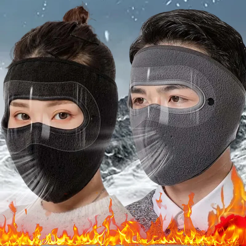 Winter Warm Windproof Anti Dust Full Face Mask Hat Cycling Ski Breathable Masks Eye Shield HD Anti Fog Goggles Hood Cover Cap