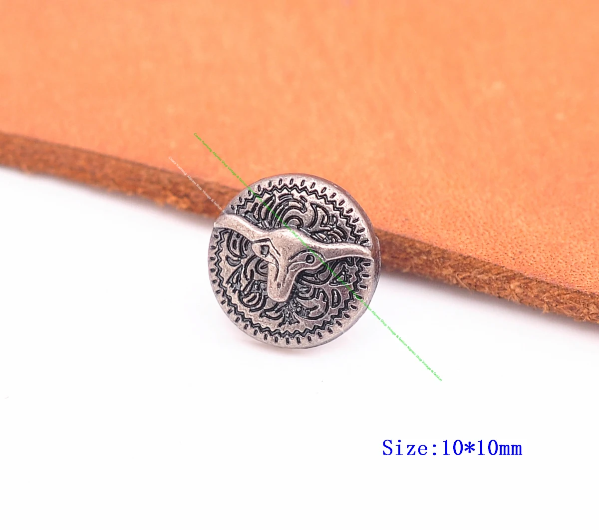 50Pcs Antique Silver Biker Western Bull Head Leathercraft Belt Luggage Bag Leather Rivets Studs Fasteners Hardware Conchos