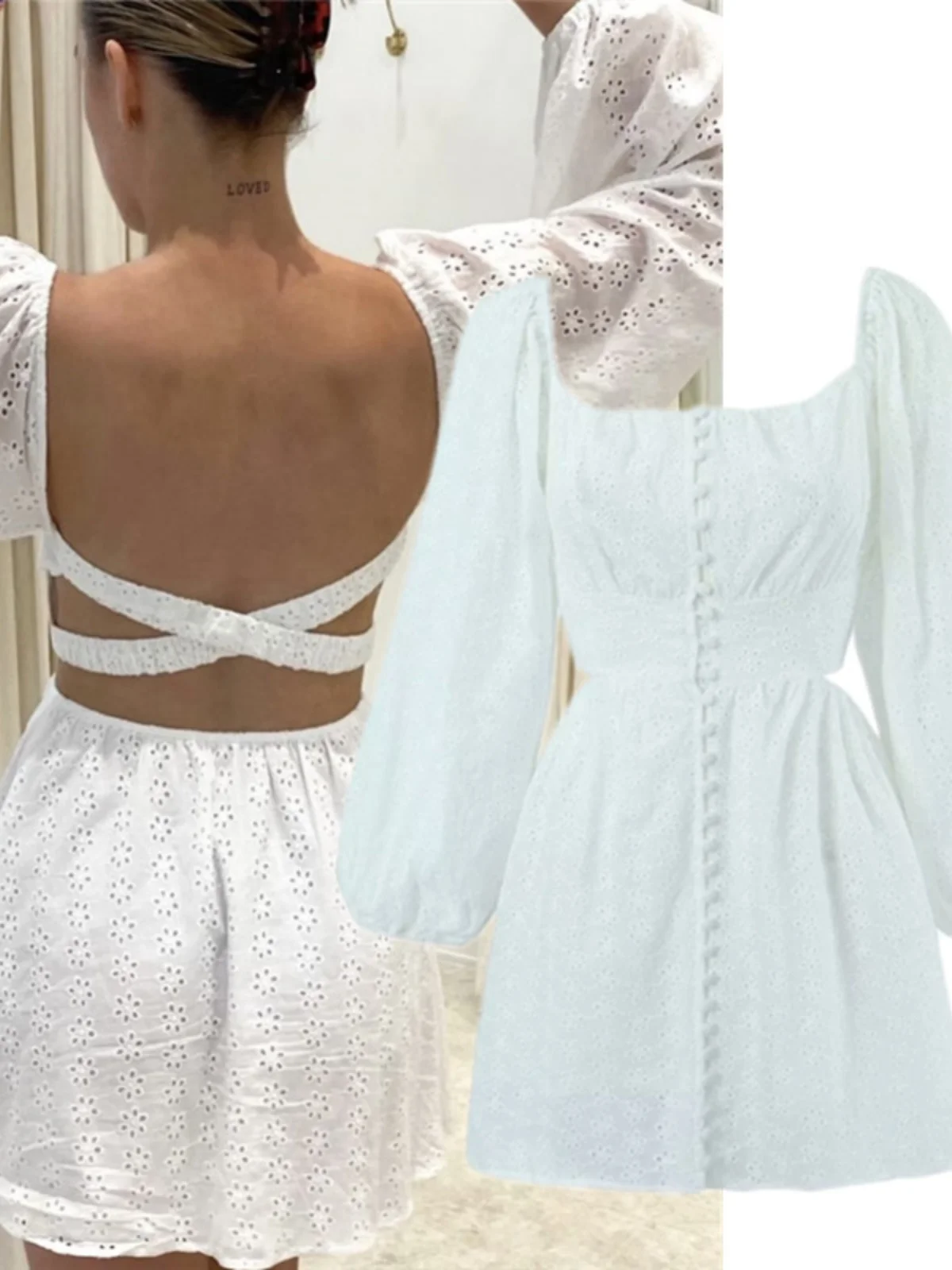 Sexy Ba Cross Lace … - image