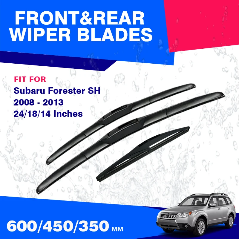 Front Rear Wiper Blades For Subaru Forester SH 2008 2009 2010 2011 2012 2013 Windscreen Windshield Brushes Cutter Accessories