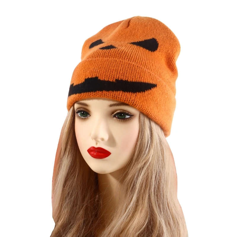 Halloween Prank Knit Hat for Adult Unisex Winter Warm Novelty Pullover Hat for Teens Holiday Party Headgear