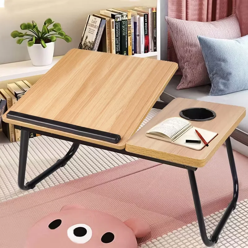 Scrivania per laptop con inclinazione regolabile, divano letto, scrivania, vassoio per colazione, tavolo portatile pieghevole, adatto per l'uso domest