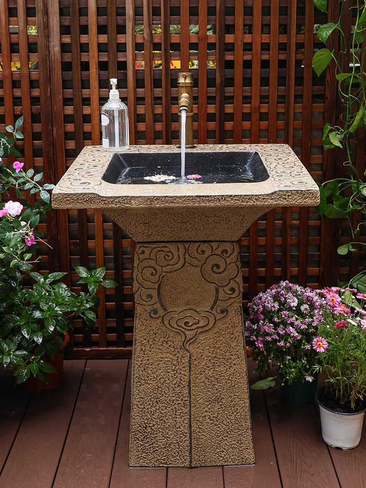Outdoor courtyard wash integrated floor wash  balcony garden outdoor wash  column