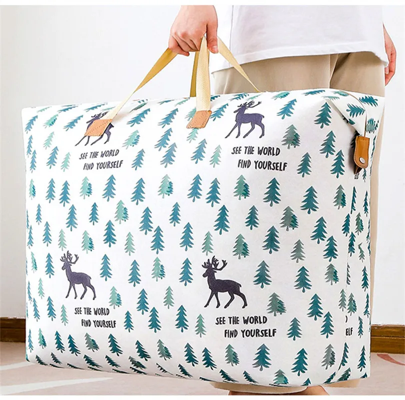 Large Capacity Non-Woven Fabric Storage Bag Moisture-Proof Thickened Cotton Quilt Home Use Student Moving Packaging Clothes Quil