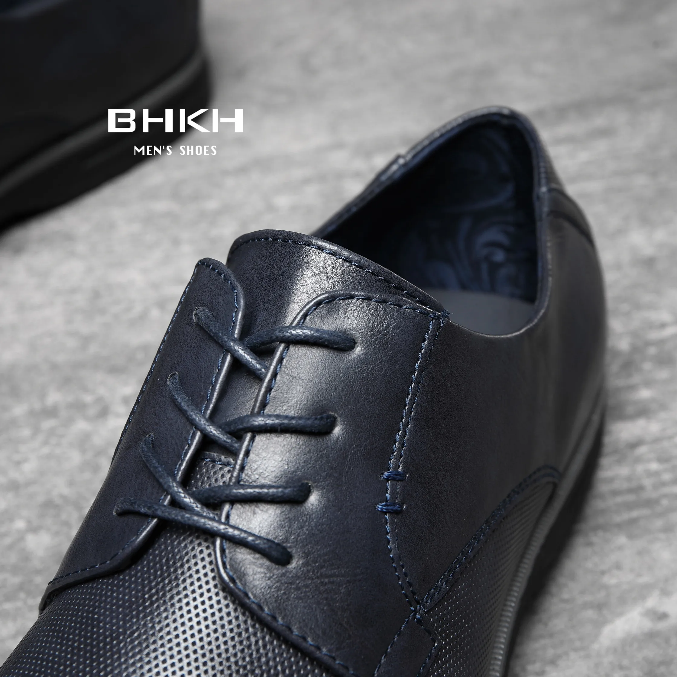 BHKH 2024 Leather Men Casual Shoes Business Work Office Lace-up Dress Shoes Lightweight Men Shoes