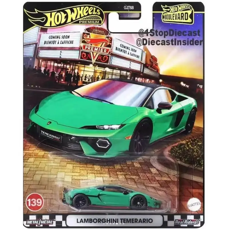 รถของเล่นฮอตวีลส์ รุ่นพรีเมียม บูเลอวาร์ด ซีรีส์ 1:64 ผลิตจากโลหะหล่อ ฟอร์ด จีที แลมโบกินี เทเมราเรีย นิสสัน ของสะสมสำหรับเด็กผู้ชาย