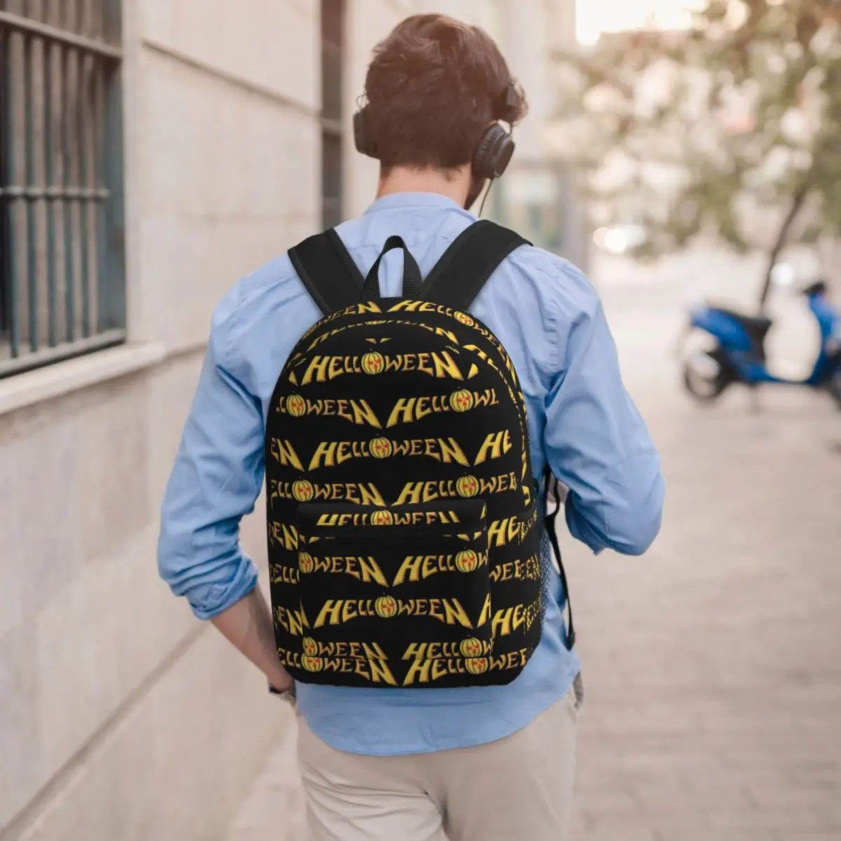 Helloween Rock Band Backpack Student BookBag Children School Bag Computer Shoulder Bags for Men Women