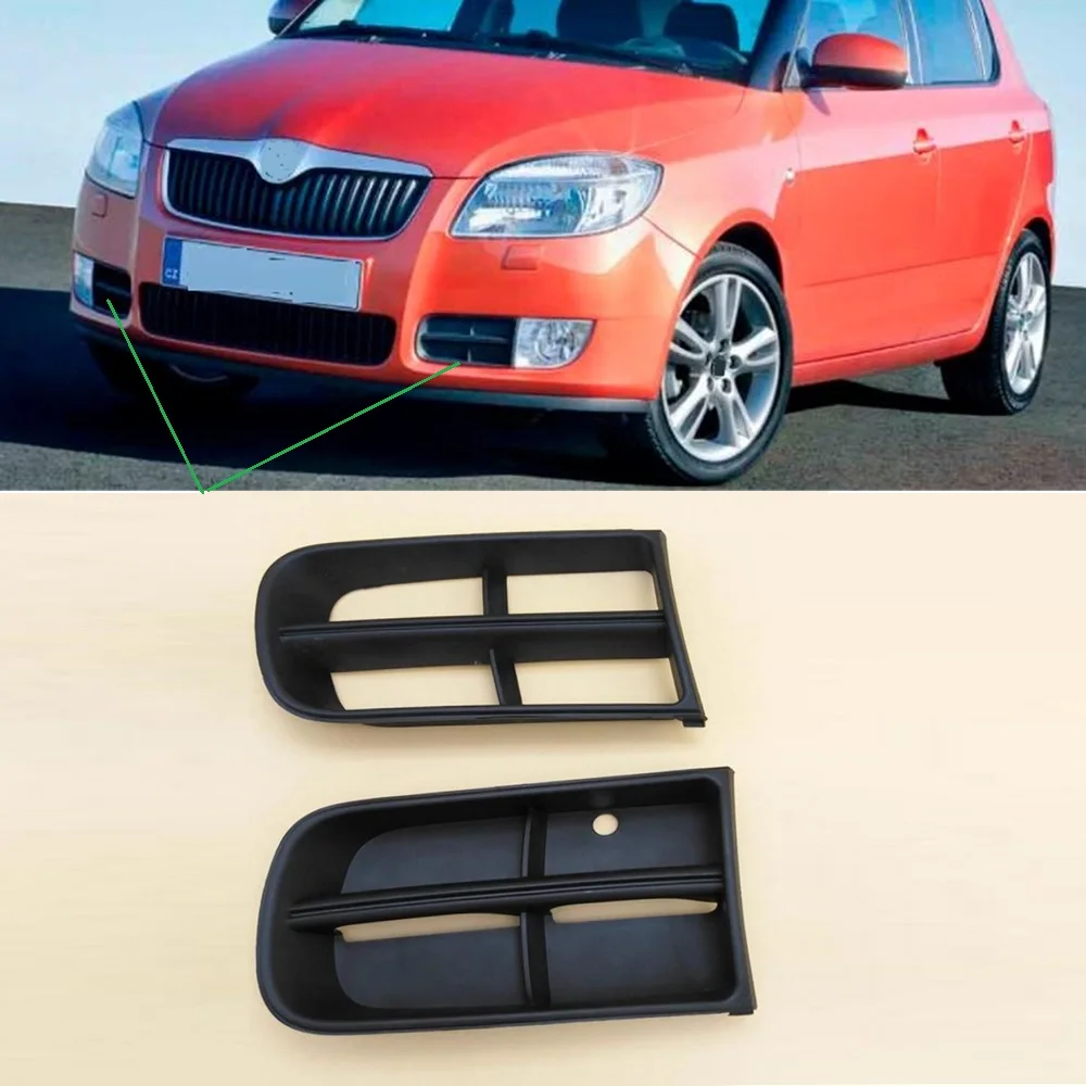 Do Skoda Fabia MK2 2007 2008 2009 2010 Roomster 2006 2007 2008 2009 2010 Stylizacja przedniego zderzaka Osłona kratki światła przeciwmgielnego