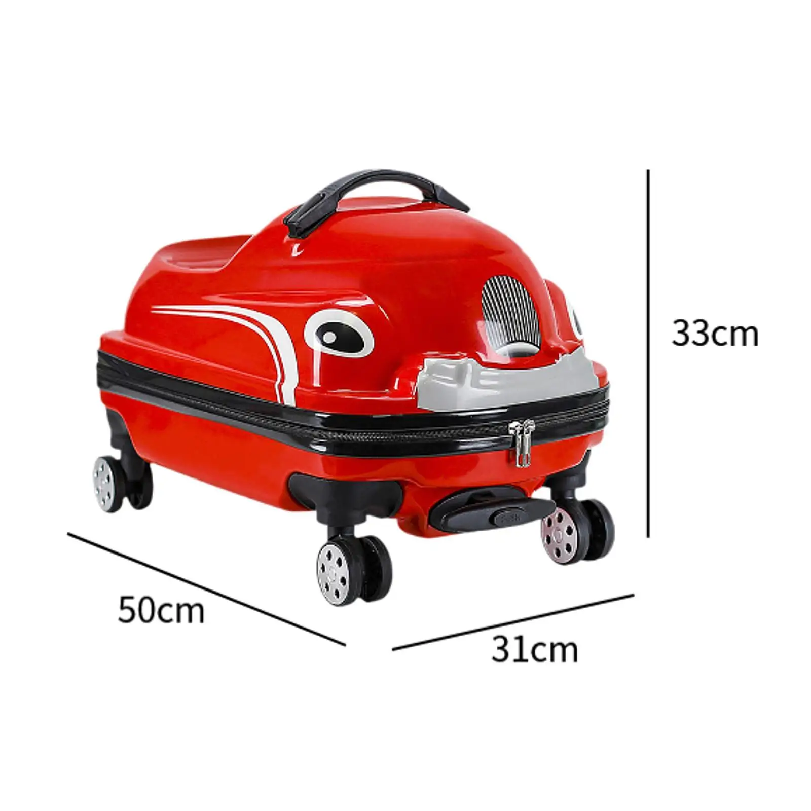 20 Inch Ride on Suitcase for Kids ABS Hardside Rolling Luggage with Wheels Carry on Trolley Travel Bag for Children