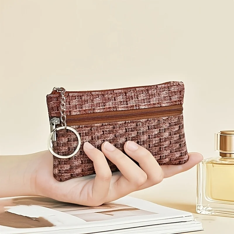 1pc new style keychain pouch, small wallet, coin bag, schoolbag pendant, simple and fashionable, versatile and perfect for all o