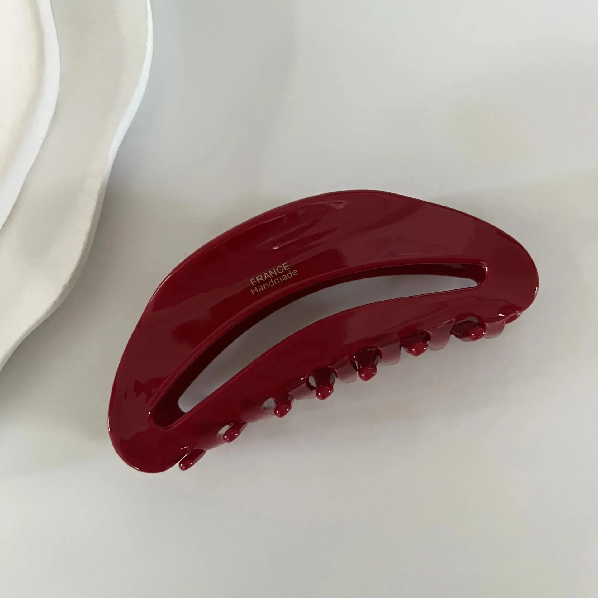 Red Series Large Clip Women Hair High-end Sensation Back Computer Spoon Card Shark Clip Hair Accessories Grip Headdress Handmade