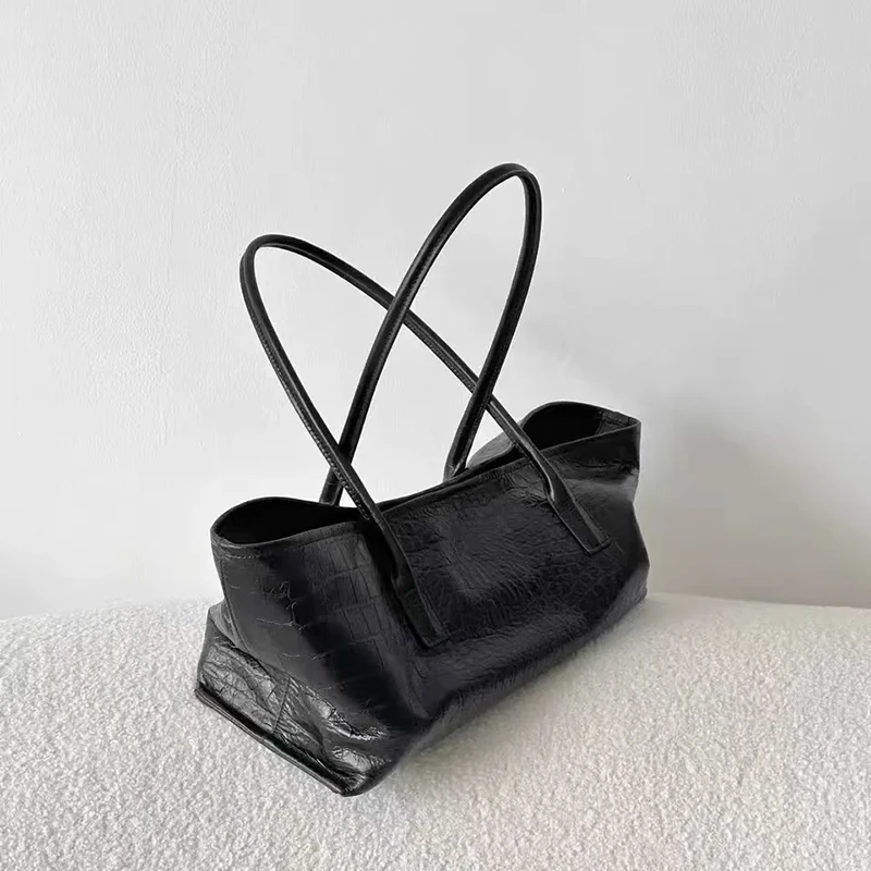 Luxuriöse Damen-Tragetasche mit Krokodilmuster, Vintage-Stil, Große Kapazität, Schulter-Handtasche, Minimalistische Pendler- und Einkaufstasche für Frauen – Detail 8