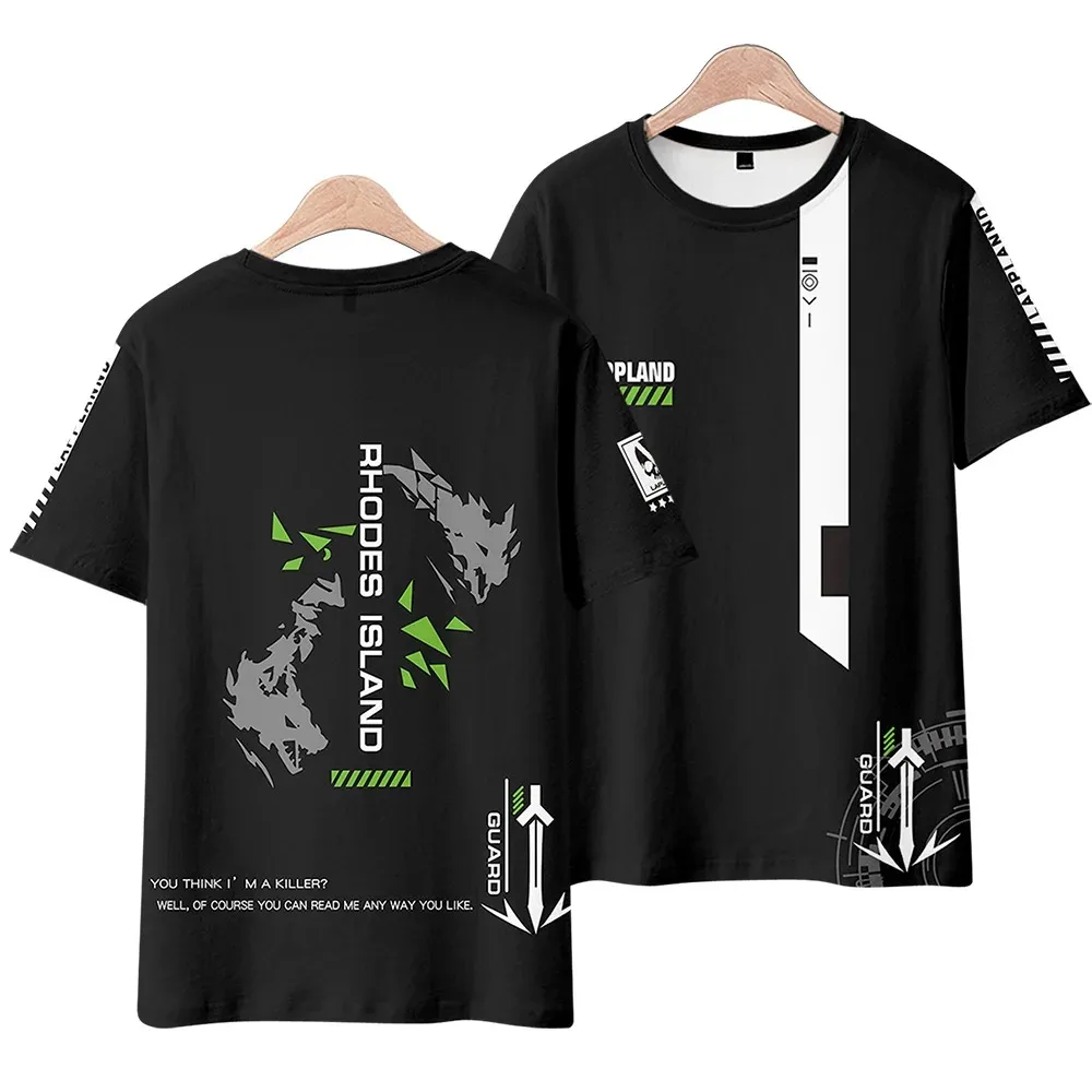 Game arknights 3d print t shirt rhodes island t shirt lappland taxis exsusiai hoshiguma w cosplay short sleeve funny tshirt 2024